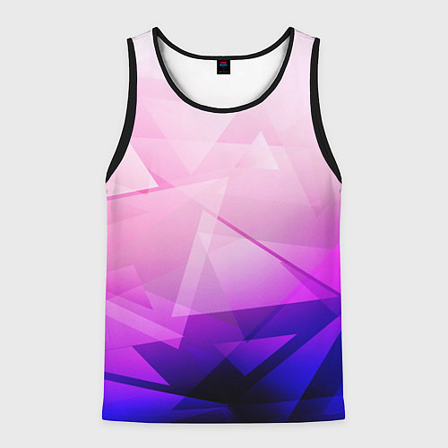 Мужская майка без рукавов Неоновая геометрия осколки / 3D-Черный – фото 1
