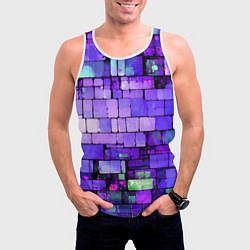 Майка-безрукавка мужская Фиолетовые кирпичики, цвет: 3D-белый — фото 2