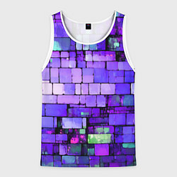 Майка-безрукавка мужская Фиолетовые кирпичики, цвет: 3D-белый