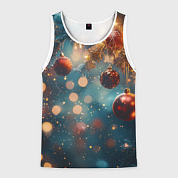 Мужская майка без рукавов Новый год боке стиль