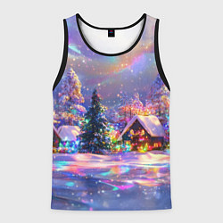 Мужская майка без рукавов Дух рождества - зимние домики
