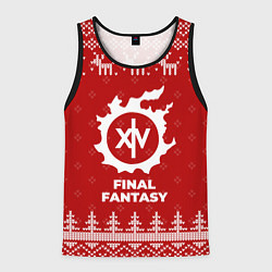Майка-безрукавка мужская Новогодний Final Fantasy с оленями, цвет: 3D-черный
