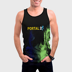 Майка-безрукавка мужская Portal fire steel, цвет: 3D-черный — фото 2
