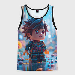 Майка-безрукавка мужская Человечек из лего, цвет: 3D-черный