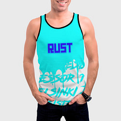 Майка-безрукавка мужская Rust надписи краски, цвет: 3D-черный — фото 2