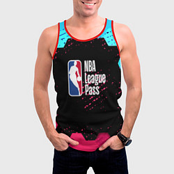 Майка-безрукавка мужская NBA баскетбол соты неон, цвет: 3D-красный — фото 2