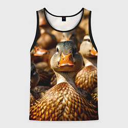 Майка-безрукавка мужская Дикие утки, цвет: 3D-черный