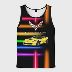 Майка-безрукавка мужская Chevrolet Corvette - racing team, цвет: 3D-черный