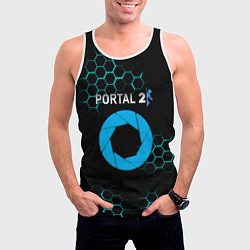 Майка-безрукавка мужская Portal соты броня, цвет: 3D-белый — фото 2