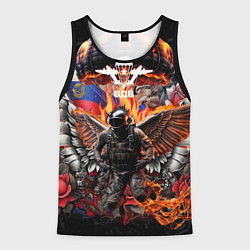 Майка-безрукавка мужская Десантник ВДВ с крыльями ангела, цвет: 3D-черный