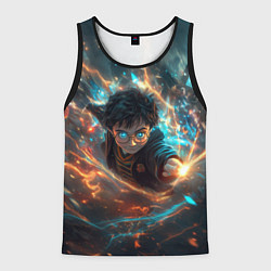 Майка-безрукавка мужская Гарри Поттер - вихрь магии, цвет: 3D-черный