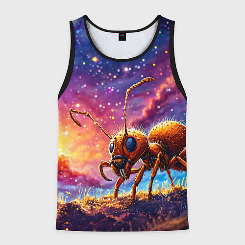 Мужская майка без рукавов Муравей в космосе / 3D-Черный – фото 1