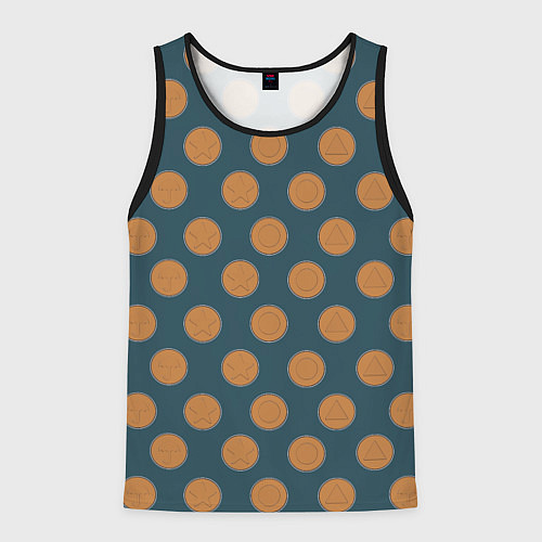 Мужская майка без рукавов Игра в кальмара печенье / 3D-Черный – фото 1