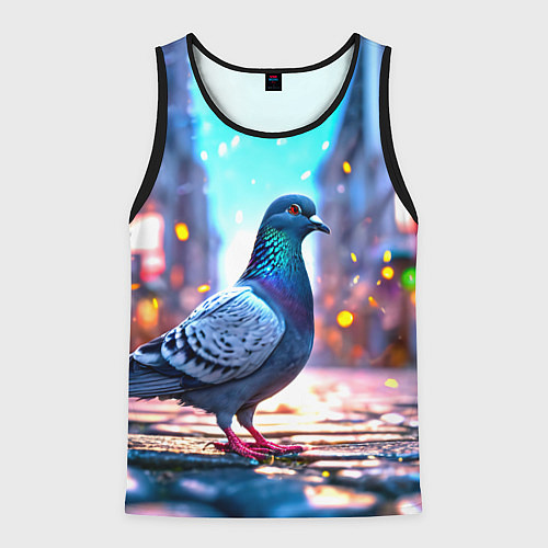 Мужская майка без рукавов Городской голубь / 3D-Черный – фото 1