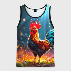 Майка-безрукавка мужская Блестящий петух, цвет: 3D-черный