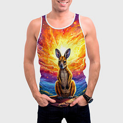 Майка-безрукавка мужская Кенгуру в космосе, цвет: 3D-белый — фото 2