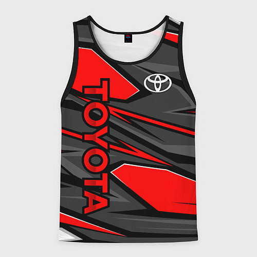 Мужская майка без рукавов Toyota - красная абстракция / 3D-Черный – фото 1