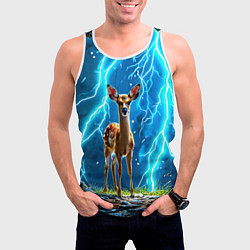 Майка-безрукавка мужская Олененок в разрядах молний, цвет: 3D-белый — фото 2