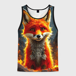 Майка-безрукавка мужская Лисичка в огне, цвет: 3D-черный