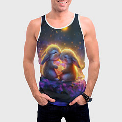 Майка-безрукавка мужская Влюбленные зайчики, цвет: 3D-белый — фото 2