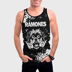 Майка-безрукавка мужская Ramones рок пес, цвет: 3D-черный — фото 2