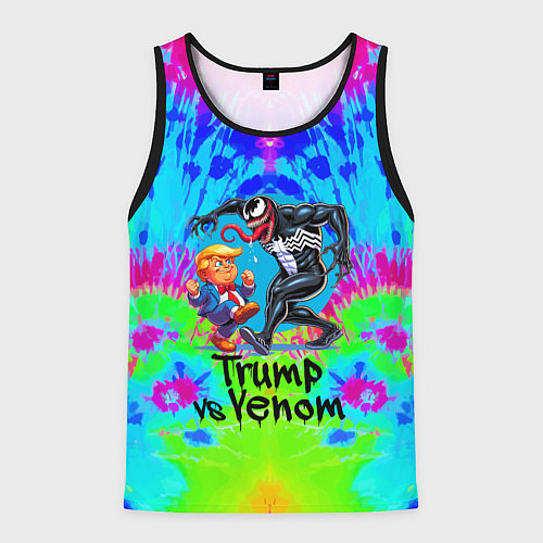 Мужская майка без рукавов Дональд Трамп против Венома / 3D-Черный – фото 1