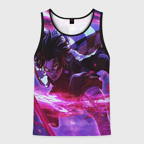 Мужская майка без рукавов Клинок рассекающий демонов - аниме / 3D-Черный – фото 1
