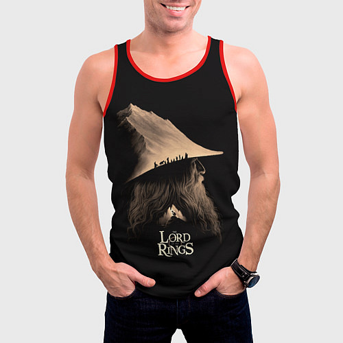 Мужская майка без рукавов Гэндальф из Властелин колец / 3D-Красный – фото 3