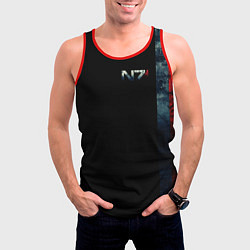 Майка-безрукавка мужская Shepard N7 - светлый, цвет: 3D-красный — фото 2