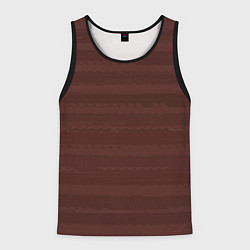 Мужская майка без рукавов Тёмный красно-коричневый полосатый