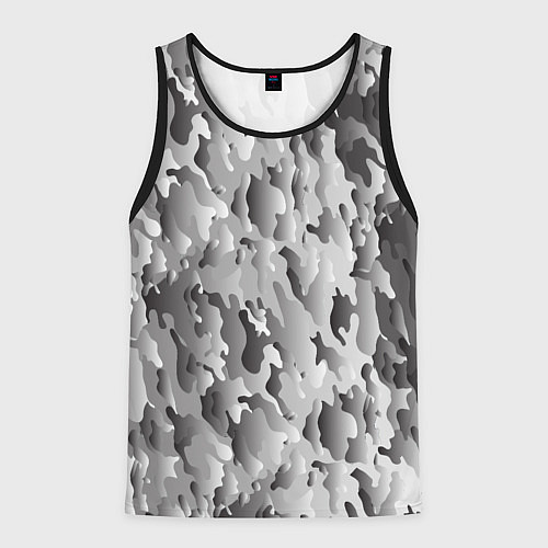 Мужская майка без рукавов Монохромный камуфляж / 3D-Черный – фото 1