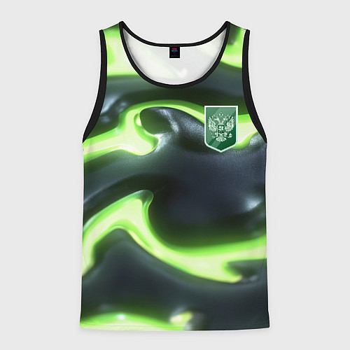 Мужская майка без рукавов Зеленый неоновый камуфляж / 3D-Черный – фото 1