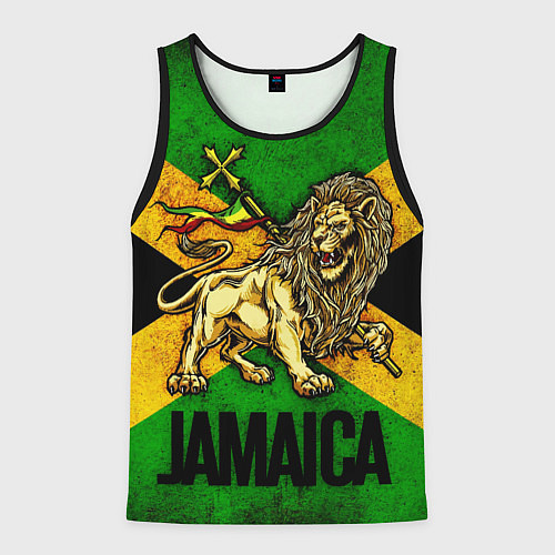 Мужская майка без рукавов Jamaica lion flag / 3D-Черный – фото 1