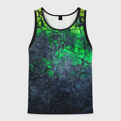 Мужская майка без рукавов Абстракция - acid web / 3D-Черный – фото 1