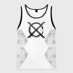 Майка-безрукавка мужская CreepyPasta white poly, цвет: 3D-черный