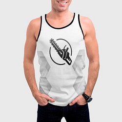 Майка-безрукавка мужская Chainsaw Man white poly, цвет: 3D-черный — фото 2