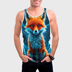 Майка-безрукавка мужская Лиса и молния, цвет: 3D-белый — фото 2