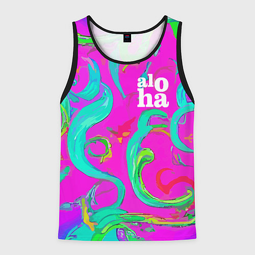 Мужская майка без рукавов Abstract floral pattern - aloha / 3D-Черный – фото 1
