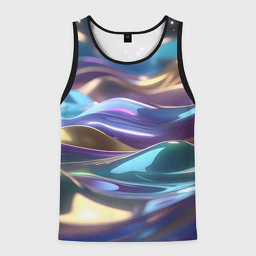 Мужская майка без рукавов Космические мягкие волны / 3D-Черный – фото 1