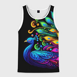 Мужская майка без рукавов Neon peacock - art