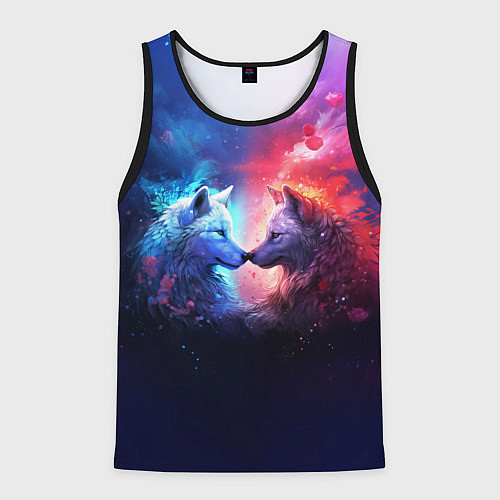 Мужская майка без рукавов Любовь хищников / 3D-Черный – фото 1