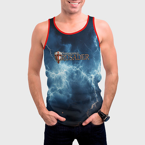 Мужская майка без рукавов Stronghold сrusader сила молний / 3D-Красный – фото 3