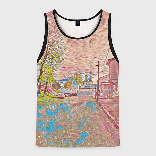 Мужская майка без рукавов Старый город / 3D-Черный – фото 1