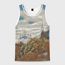 Майка-безрукавка мужская Храм на горе, цвет: 3D-белый