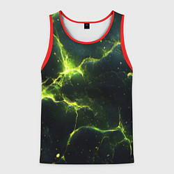Мужская майка без рукавов Разбитая плита с зеленым светом