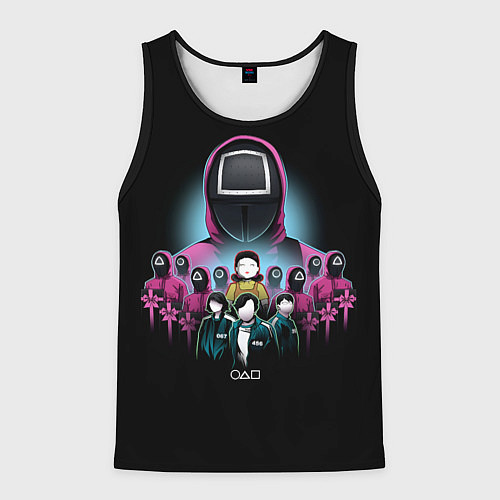 Мужская майка без рукавов Персонажи в Sguid game / 3D-Черный – фото 1