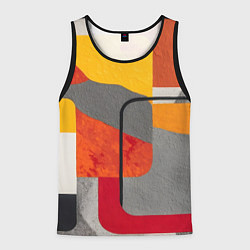Мужская майка без рукавов Абстракция с желтым и оранжевым