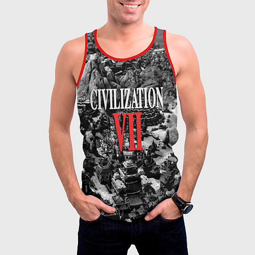 Мужская майка без рукавов Civilization VII / 3D-Красный – фото 3