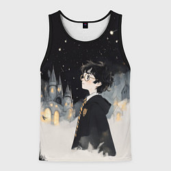 Майка-безрукавка мужская Гарри Поттер в черной мантии, цвет: 3D-черный