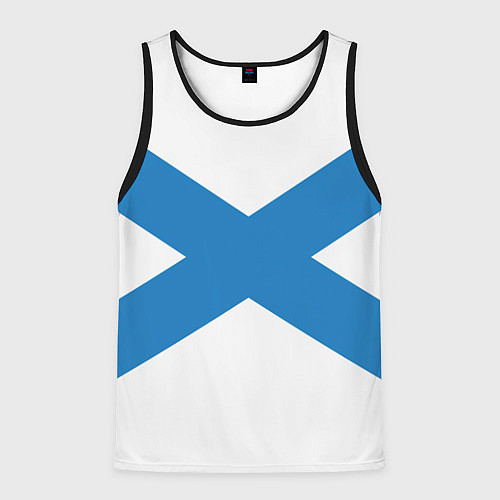 Мужская майка без рукавов Военно-морской флот: Андреевский флаг / 3D-Черный – фото 1